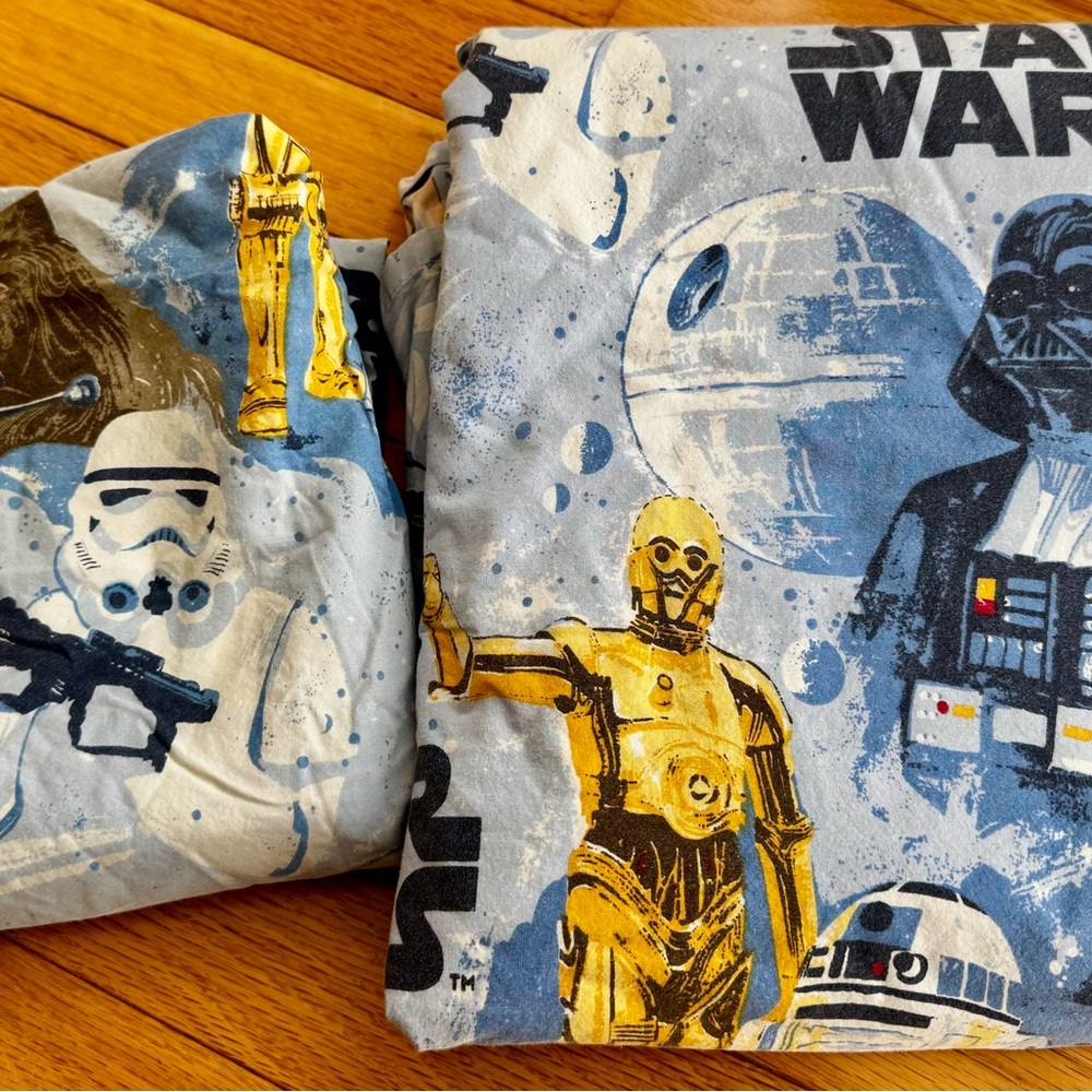 1 Pottery Barn Kids Star Wars FULL Flat Sheet & 1 Pillowcase